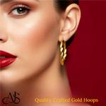 Load image into Gallery viewer, Gold Twisted Hoop Earrings - 14K Yellow and White Gold - Lightweight Thin 4mm
