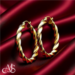 Load image into Gallery viewer, Gold Twisted Hoop Earrings - 14K Yellow and White Gold - Lightweight Thin 4mm
