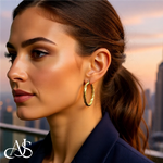Load image into Gallery viewer, Gold Twisted Hoop Earrings - 14K Yellow and White Gold - Lightweight Thin 4mm
