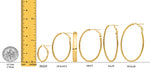 Load image into Gallery viewer, Gold Half Round Tube Oval Omega Backs Hoop Earrings - 10K and 14K Yellow or White Gold - Lightweight Thin 5mm

