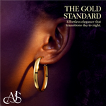 Load image into Gallery viewer, Gold Half Round Tube Oval Omega Backs Hoop Earrings - 10K and 14K Yellow or White Gold - Lightweight Thin 5mm
