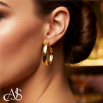 Load image into Gallery viewer, Gold Half Round Tube Oval Omega Backs Hoop Earrings - 10K and 14K Yellow or White Gold - Lightweight Thin 5mm
