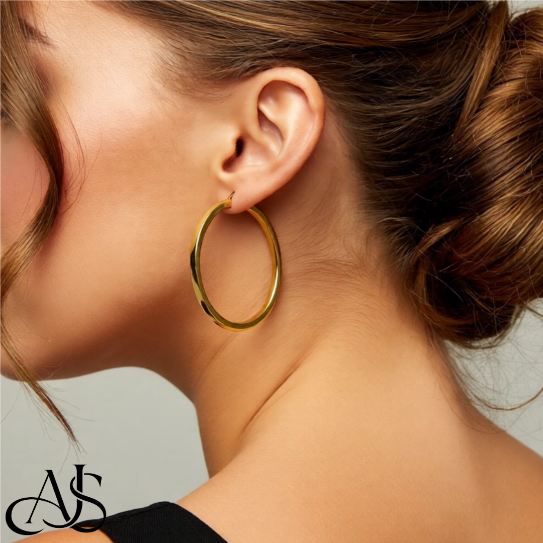 Gold Square Tube Hoop Earrings - 10K or 14K Yellow and White Gold - Lightweight Thin 2mm