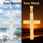 Load image into Gallery viewer, Diamond Accent Engravable 14K Gold Cross Pendants
