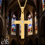 Load image into Gallery viewer, Diamond Accent Engravable 14K Gold Cross Pendants
