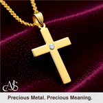 Load image into Gallery viewer, Diamond Accent Engravable 14K Gold Cross Pendants
