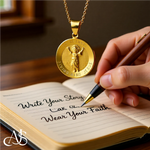 Load image into Gallery viewer, Divine Child Divino Nino Jesus Engravable Round Medal Pendants in 14K Yellow Gold Satin Finished Spanish  with Necklace Chain Options
