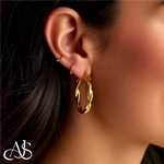 Load image into Gallery viewer, 14K Yellow and White Gold Twisted Hoop Earrings 2.75mm Width
