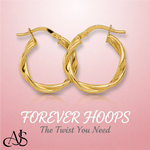 Load image into Gallery viewer, 14K Yellow and White Gold Twisted Hoop Earrings 2.75mm Width
