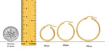 Load image into Gallery viewer, 14K Yellow Gold Greek Key Hoop Earrings - Lightweight Thin 4mm Width
