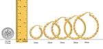 Load image into Gallery viewer, 14K Yellow Gold Diamond-cut Twisted Hoop Earrings - Lightweight Thin 3mm Width
