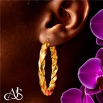 Load image into Gallery viewer, 14K Yellow Gold Twist Tube Hoop Earrings 5mm Width in 3 Sizes
