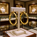 Load image into Gallery viewer, 14K Yellow Gold Twist Tube Hoop Earrings 5mm Width in 3 Sizes
