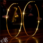 Load image into Gallery viewer, C-Hoop Open Circle Earrings 14K Yellow or White Gold - Lightweight Thin 1.2mm Width
