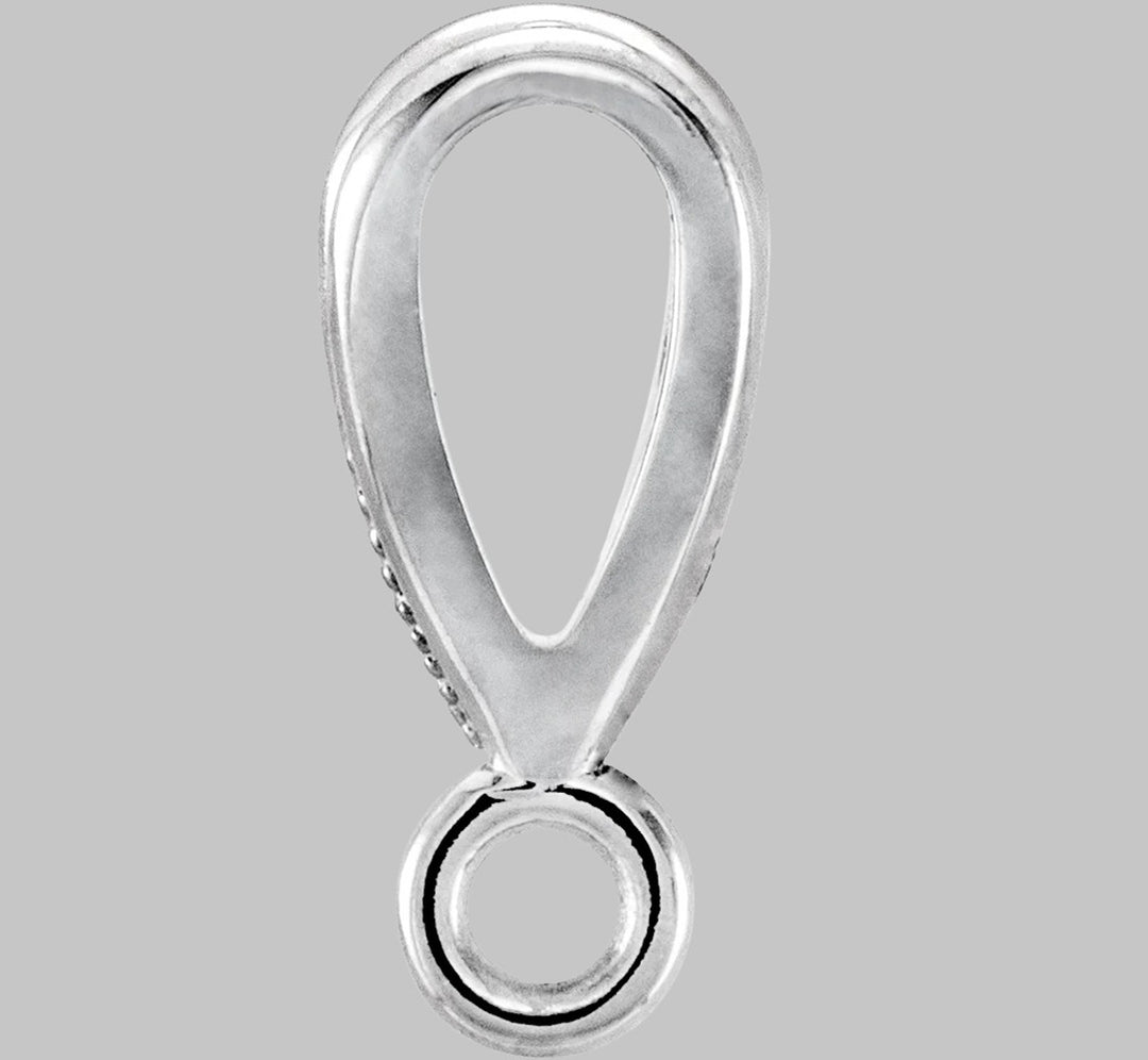 Tapered Connector Bail with ring in 10K/14K/18K Yellow White Rose Gold , Sterling Silver or Platinum - Jewelry Findings