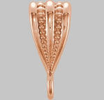 Load image into Gallery viewer, Tapered Connector Bail with ring in 10K/14K/18K Yellow White Rose Gold , Sterling Silver or Platinum - Jewelry Findings
