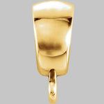 Load image into Gallery viewer, Bombe Tapered Semi-Polished Bail with ring in 10K/14K/18K Yellow White Rose Gold and Sterling Silver - Jewelry Findings
