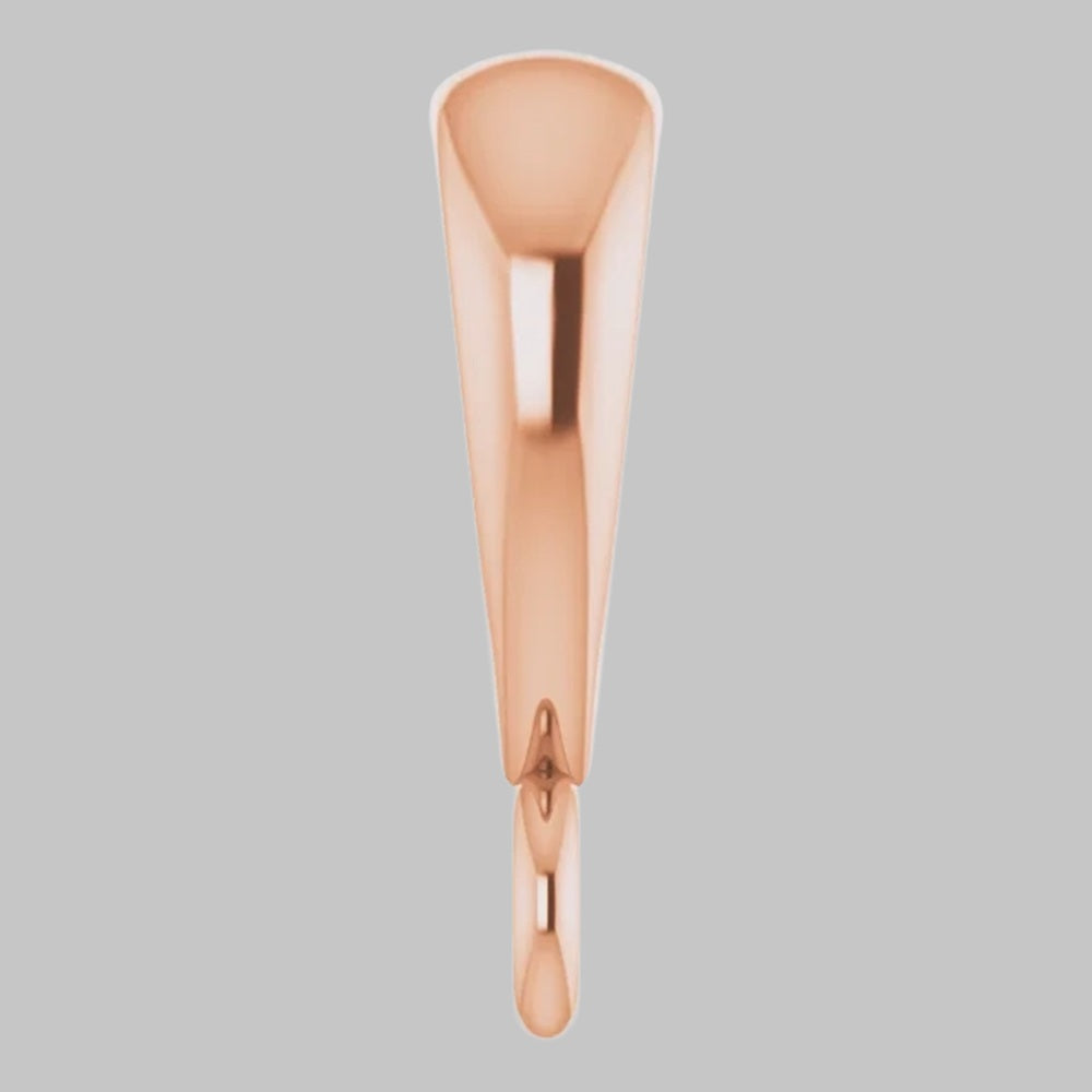 Tapered Semi-Polished Bail with ring in 10K/14K/18K Yellow White Rose Gold, Platinum and Sterling Silver - Jewelry Findings