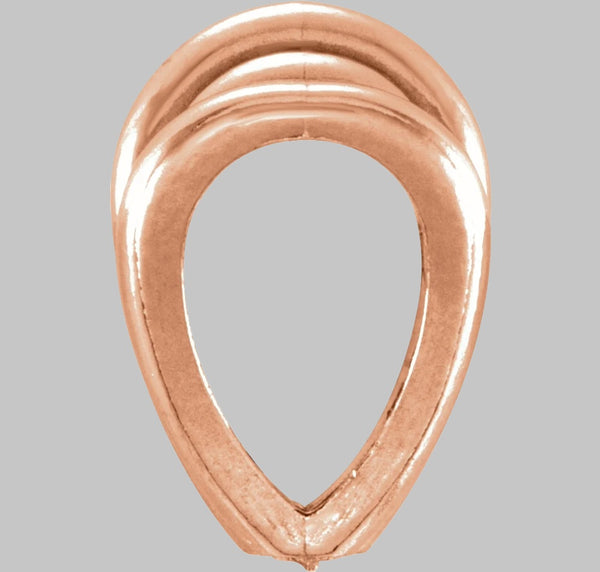 Grooved Tapered Bail with ring in 14K/18K Yellow White Rose Gold , Sterling Silver, Continuum Sterling Silver and Platinum - Jewelry Findings
