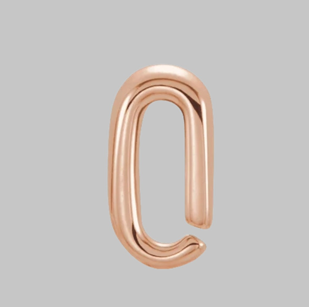 Tapered Snap On Bail with ring in 10K/14K/18K Yellow White Rose Gold, Sterling Silver and Platinum - Jewelry Findings