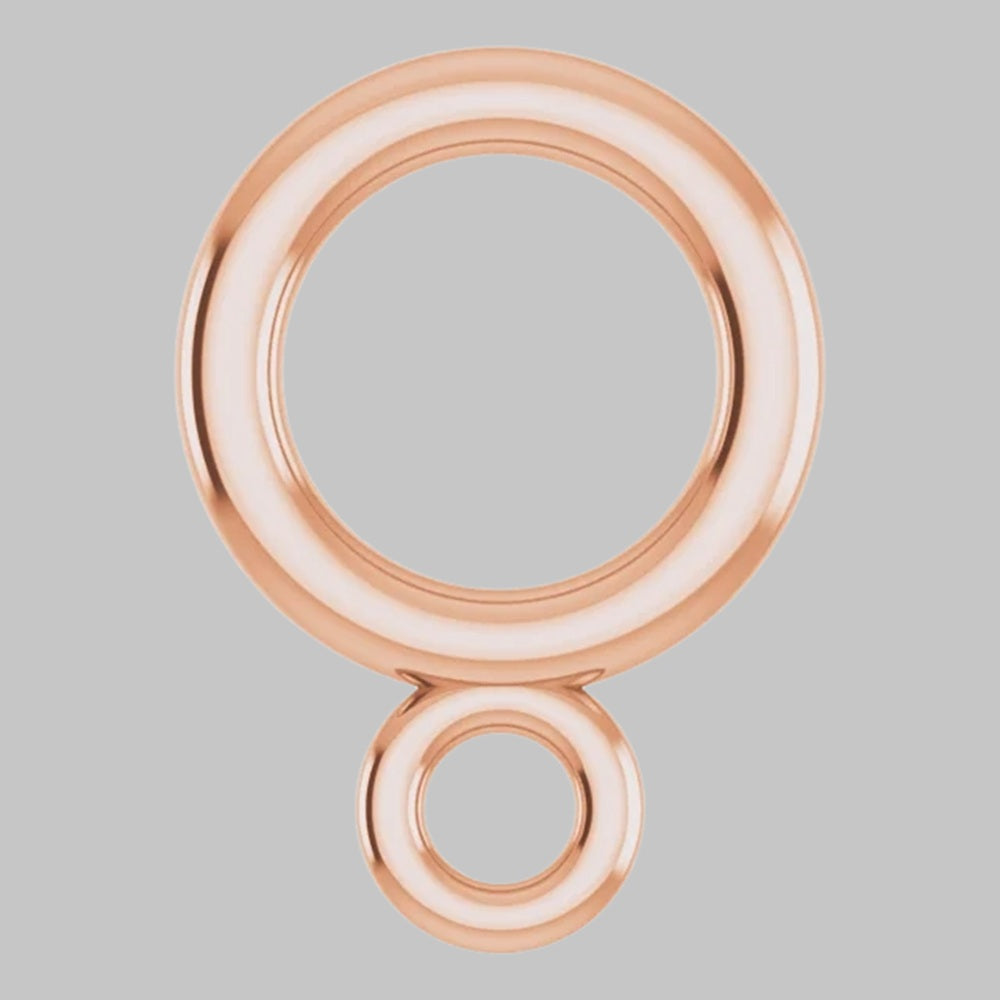 Circle Bail with ring in 10K/14K/18K Yellow White Rose Gold and Sterling Silver - Jewelry Findings