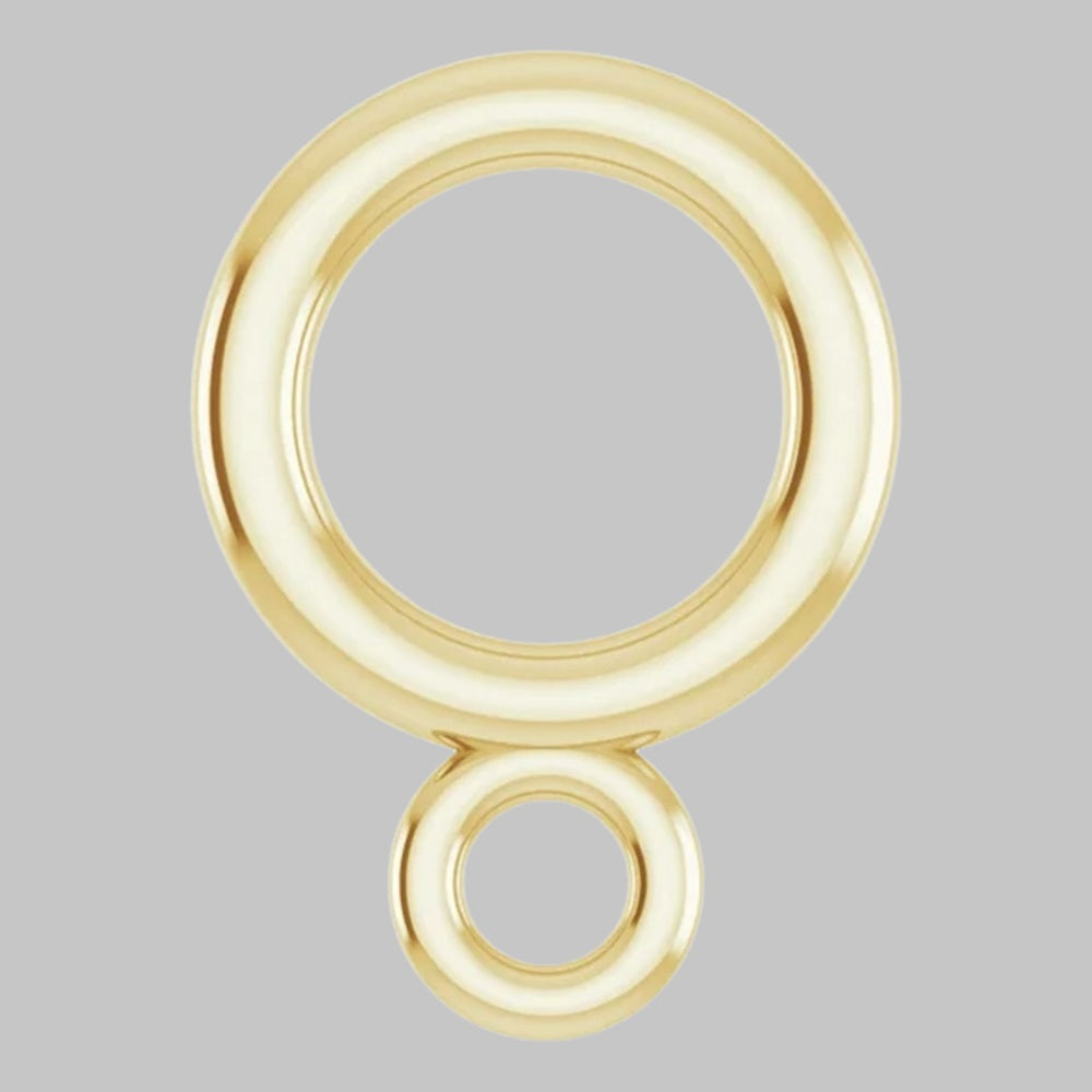 Circle Bail with ring in 10K/14K/18K Yellow White Rose Gold and Sterling Silver - Jewelry Findings