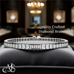 Load image into Gallery viewer, Lab Grown Princess Diamond Tennis Bracelet in 14K White or Yellow Gold for Women
