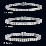 Load image into Gallery viewer, Lab Grown Princess Diamond Tennis Bracelet in 14K White or Yellow Gold for Women
