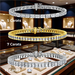 Load image into Gallery viewer, Lab Grown Princess Diamond Tennis Bracelet in 14K White or Yellow Gold for Women
