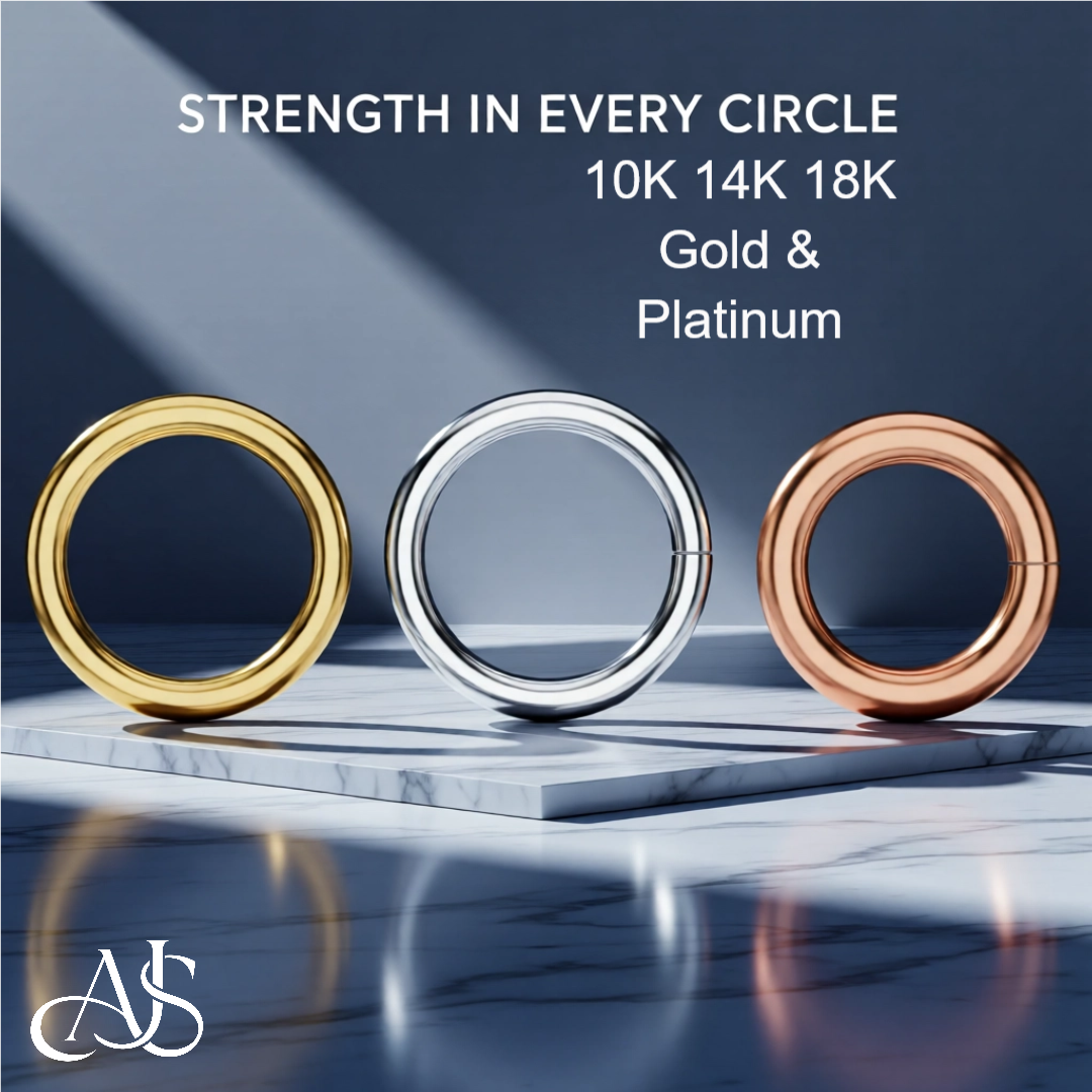 Round Jump O Rings Connectors in Solid 10K/14K/18K Yellow White Rose Gold and Platinum - Jewelry Findings