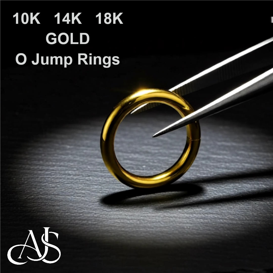 Round Jump O Rings Connectors in Solid 10K/14K/18K Yellow White Rose Gold and Platinum - Jewelry Findings