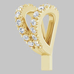 Load image into Gallery viewer, Lab-Grown Diamond French-Set Rabbit Ear Bail in 14K Yellow White Rose Gold and Platinum - Jewelry Findings

