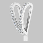 Load image into Gallery viewer, Lab-Grown Diamond French-Set Rabbit Ear Bail in 14K Yellow White Rose Gold and Platinum - Jewelry Findings
