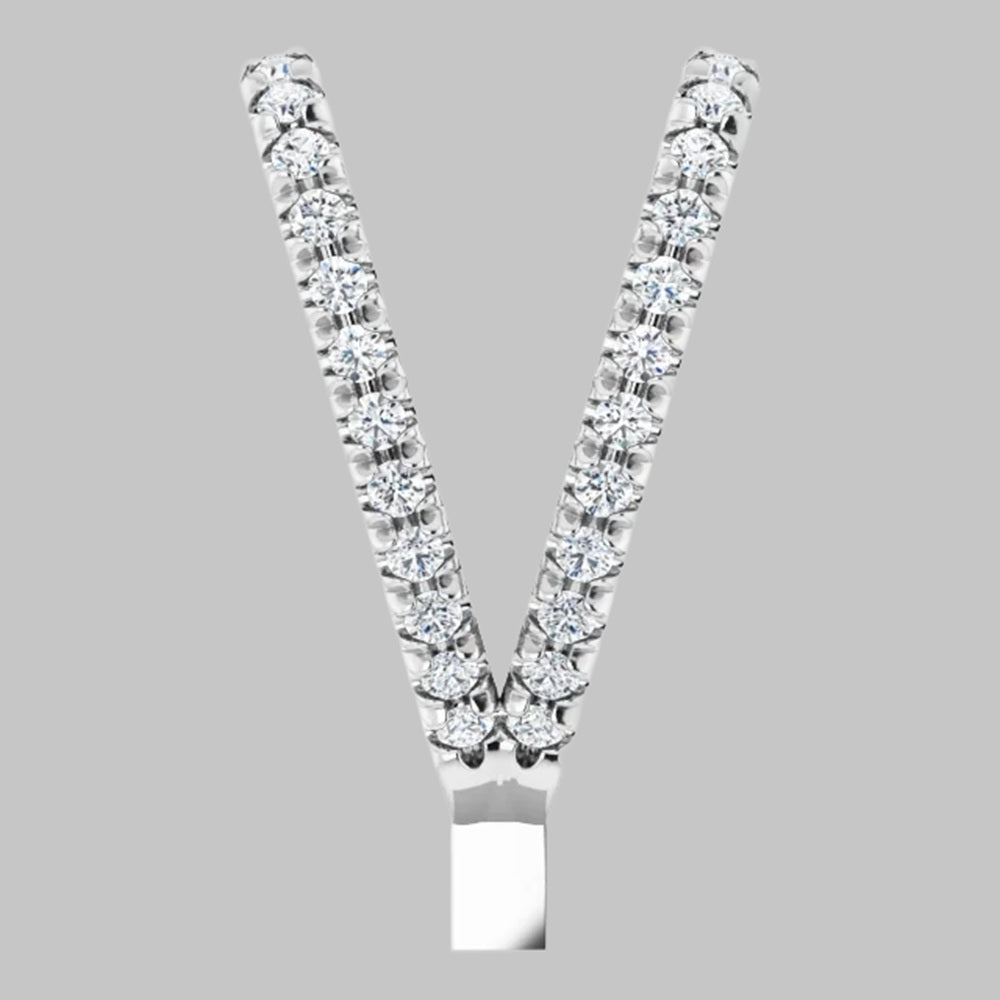 Lab-Grown Diamond French-Set Rabbit Ear Bail in 14K Yellow White Rose Gold and Platinum - Jewelry Findings