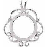Load image into Gallery viewer, 14K Yellow White Gold Polished Finish Coin Frame Bezel Pendant Mounting - 13x1 mm Coin Size
