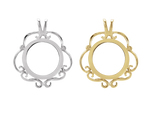 Load image into Gallery viewer, 14K Yellow White Gold Polished Finish Coin Frame Bezel Pendant Mounting - 13x1 mm Coin Size
