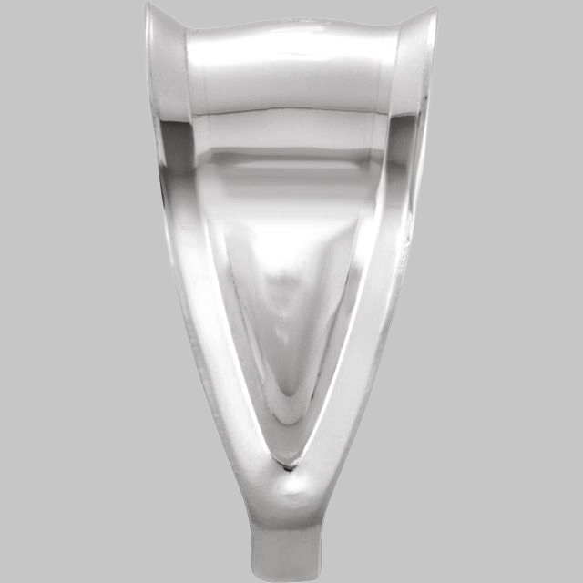 14K Yellow White Gold Semi-Polished Tapered Pinched Bail