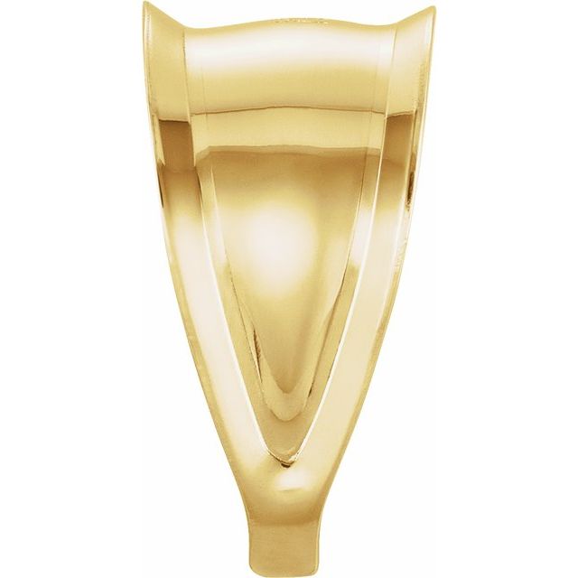 14K Yellow White Gold Semi-Polished Tapered Pinched Bail