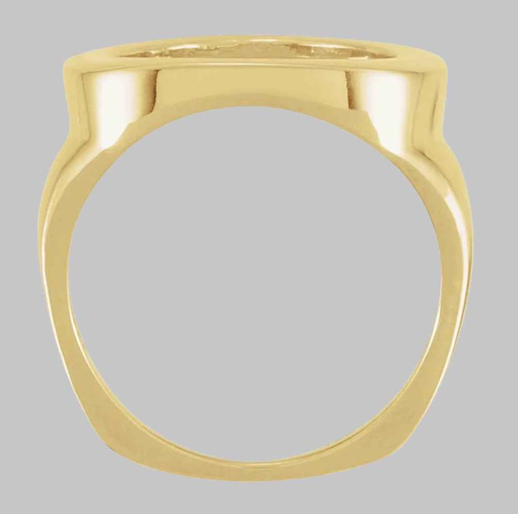 Coin Frame Bezel Tab Back Setting Ring Mounting in 10K/14K/18K Yellow White Gold, Sterling Silver and Platinum with 13mm and 13.9mm Coin Size