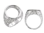 Load image into Gallery viewer, Coin Frame Bezel Polished Nugget Ring Mounting in 10K/14K Yellow White Gold and Sterling Silver with 17.9 mm Coin Size
