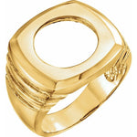Load image into Gallery viewer, Coin Frame Bezel Ring Mounting in 10K/14K/18K Yellow White Gold, Sterling Silver and Platinum - Ring Size 10 with 13.9mm, 15mm Coin Size
