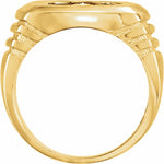 Load image into Gallery viewer, Coin Frame Bezel Ring Mounting in 10K/14K/18K Yellow White Gold, Sterling Silver and Platinum - Ring Size 10 with 13.9mm, 15mm Coin Size
