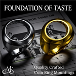 Load image into Gallery viewer, Coin Frame Bezel Ring Mounting in 10K/14K/18K Yellow Gold and Sterling Silver with 17.9mm, 16.5mm and 13.9mm Coin Size
