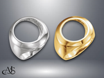 Load image into Gallery viewer, Coin Frame Bezel Ring Mounting in 10K/14K/18K Yellow Gold and Sterling Silver with 17.9mm, 16.5mm and 13.9mm Coin Size
