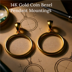 Load image into Gallery viewer, 14K Yellow Gold Coin Bezel Mountings for US and Foreign Coins in 13mm - 39.5mm Coin Size
