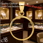 Load image into Gallery viewer, 14K Yellow Gold Coin Bezel Mountings for US and Foreign Coins in 13mm - 39.5mm Coin Size
