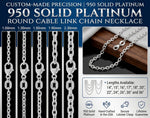 Load image into Gallery viewer, Round Cable Link Solid 950 Platinum Chain Necklace 1mm-2.3mm Widths
