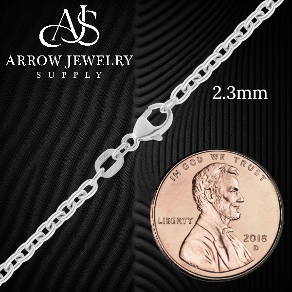 Round Cable Link Solid 950 Platinum Chain Necklace 1mm-2.3mm Widths
