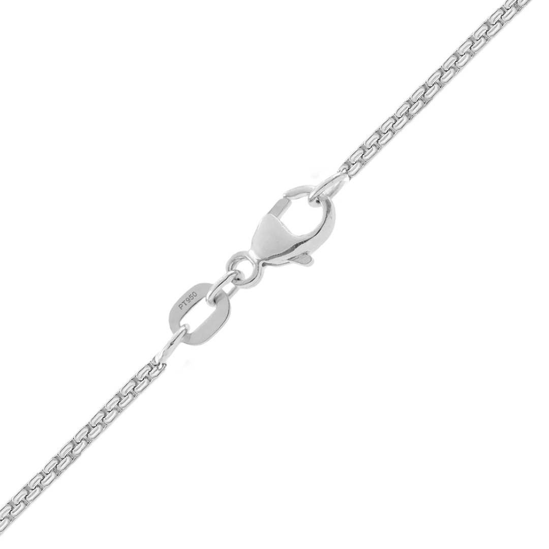 Venetian Box Chain Necklace 1mm Width Solid 950 Platinum