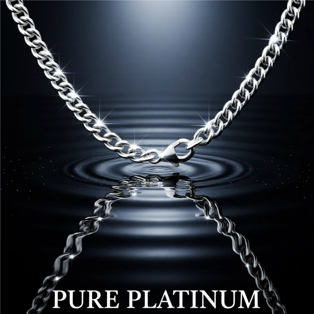 Curb Link 950 Platinum Chain Necklace 1.0mm, 1.80mm, 2.70mm Widths